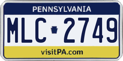 PA license plate MLC2749