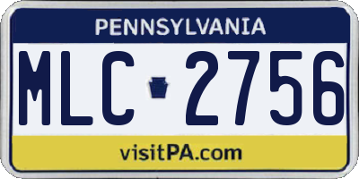 PA license plate MLC2756