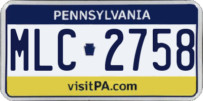 PA license plate MLC2758