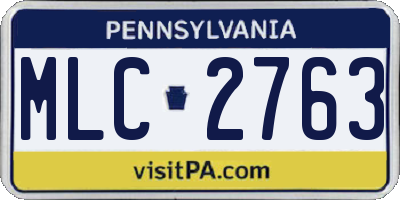 PA license plate MLC2763