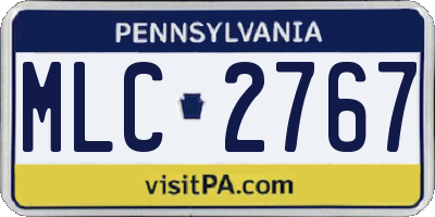 PA license plate MLC2767