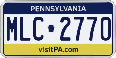 PA license plate MLC2770