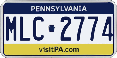 PA license plate MLC2774