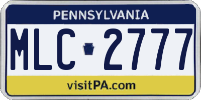 PA license plate MLC2777