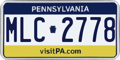 PA license plate MLC2778