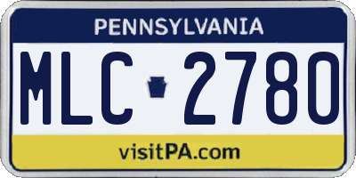 PA license plate MLC2780