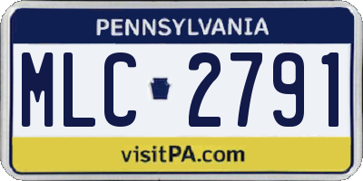 PA license plate MLC2791
