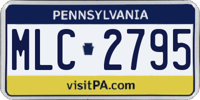 PA license plate MLC2795