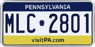 PA license plate MLC2801