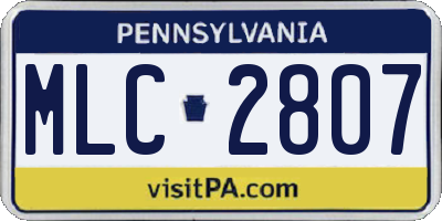 PA license plate MLC2807