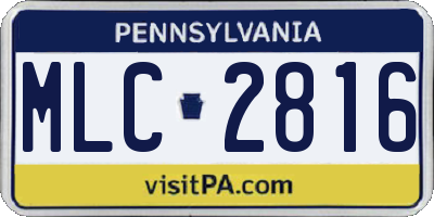 PA license plate MLC2816