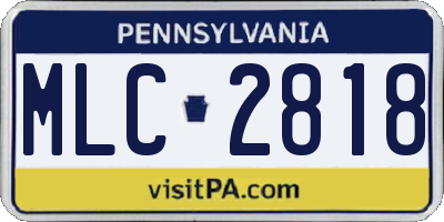PA license plate MLC2818