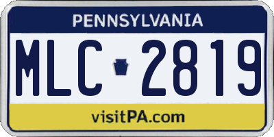 PA license plate MLC2819