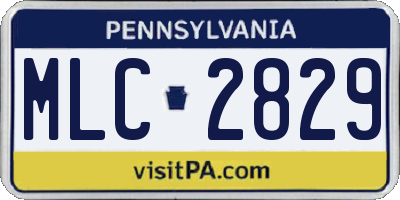 PA license plate MLC2829