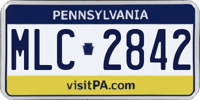PA license plate MLC2842