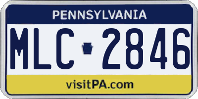 PA license plate MLC2846