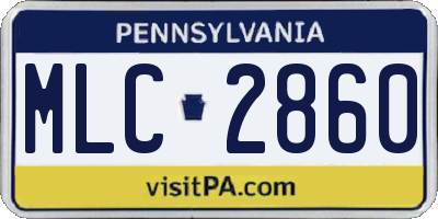 PA license plate MLC2860
