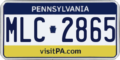 PA license plate MLC2865