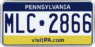 PA license plate MLC2866