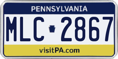 PA license plate MLC2867