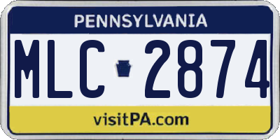 PA license plate MLC2874