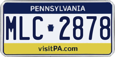 PA license plate MLC2878