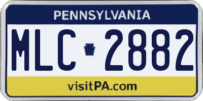 PA license plate MLC2882