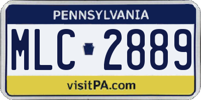 PA license plate MLC2889