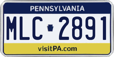 PA license plate MLC2891
