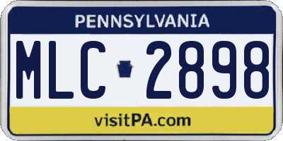 PA license plate MLC2898
