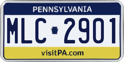 PA license plate MLC2901