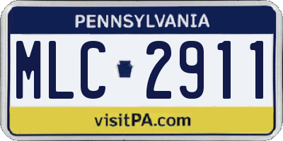 PA license plate MLC2911