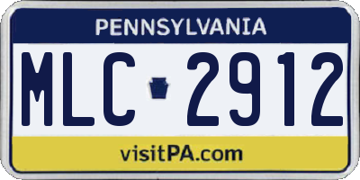 PA license plate MLC2912