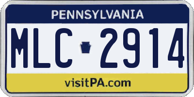 PA license plate MLC2914