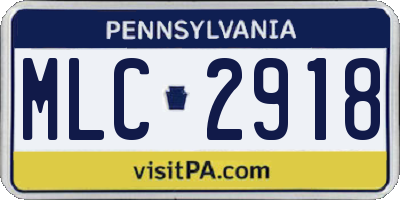 PA license plate MLC2918