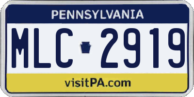 PA license plate MLC2919
