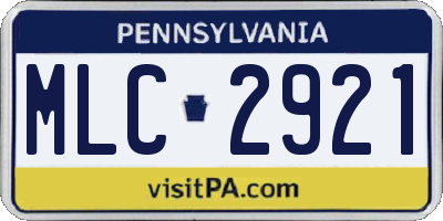 PA license plate MLC2921