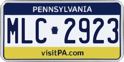 PA license plate MLC2923