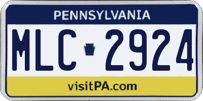 PA license plate MLC2924