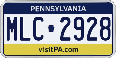 PA license plate MLC2928