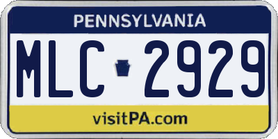 PA license plate MLC2929