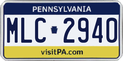 PA license plate MLC2940