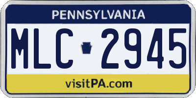 PA license plate MLC2945