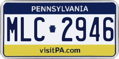 PA license plate MLC2946