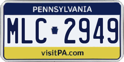 PA license plate MLC2949