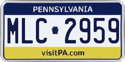 PA license plate MLC2959