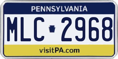 PA license plate MLC2968