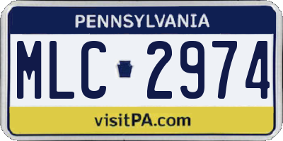 PA license plate MLC2974