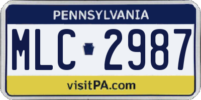 PA license plate MLC2987