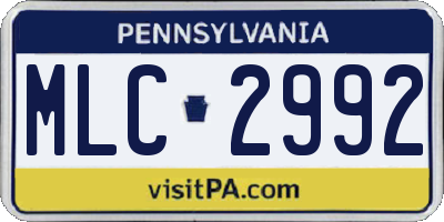 PA license plate MLC2992